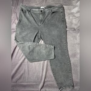 Lane Bryant Jeans Wms Sz 26/28P Mid Rise Straight Signature Fit Flex Waist Gray
